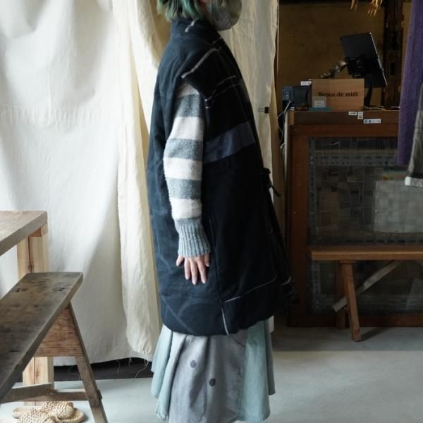 tamaki niime cotton coat indigo JQ 荒波