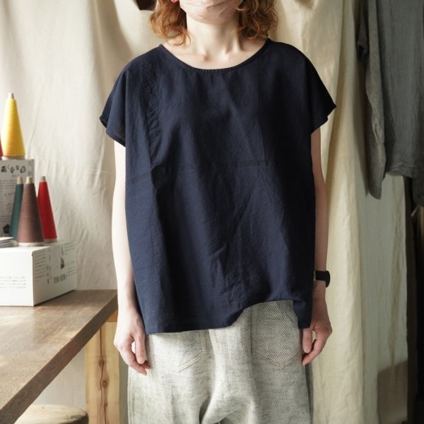 tamaki niime】コットン suton-T short navy