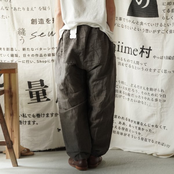 【tamaki niime】リネンコットン nica pants hoso gray