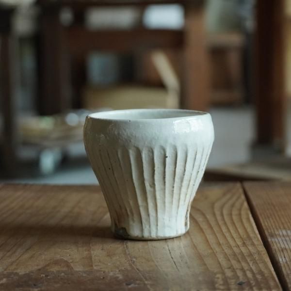 古谷製陶所】手付丸形スープカップ（ 渕荒横彫 / たて鉄線 / ゴス線 ）