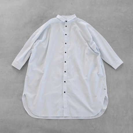 【HUIS.】016 コードレーンロングシャツ（サックス）【ユニセックス】