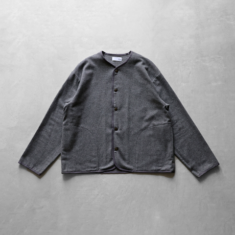 希少 HUIS. 313 ヤクウール綾ネル パイピング ブルゾン HUIS.】313 ヤクウール綾ネルパイピングブルゾン(グレー