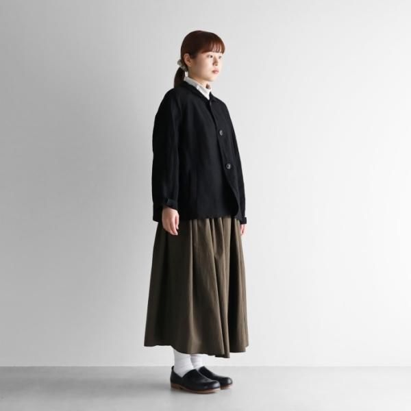 HUIS.】307 バンブーリネンアトリエジャケット （ブラック