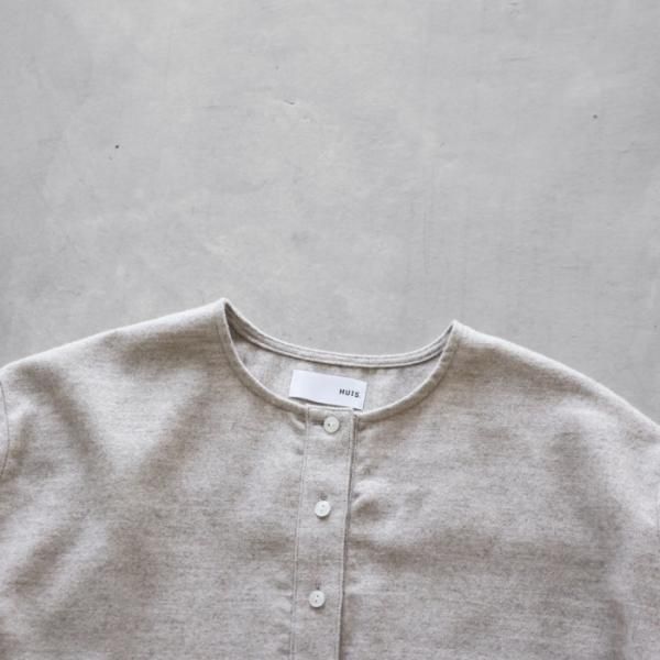 HUIS.】U613 ヤクウール綾ネルヘンリーネックナチュラルプルオーバー