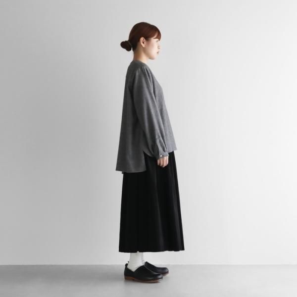 遠州織物HUIS.U613 ヤクウール綾ネルヘンリーネックプルオーバー　きなり HUIS.】U613 ヤクウール綾ネルヘンリーネックナチュラルプルオーバー