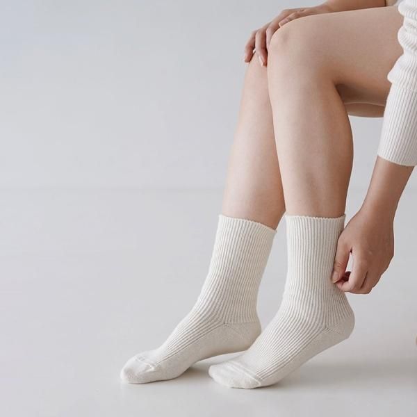 西口靴下】hakne ウールカシミヤリブソックス 23-25