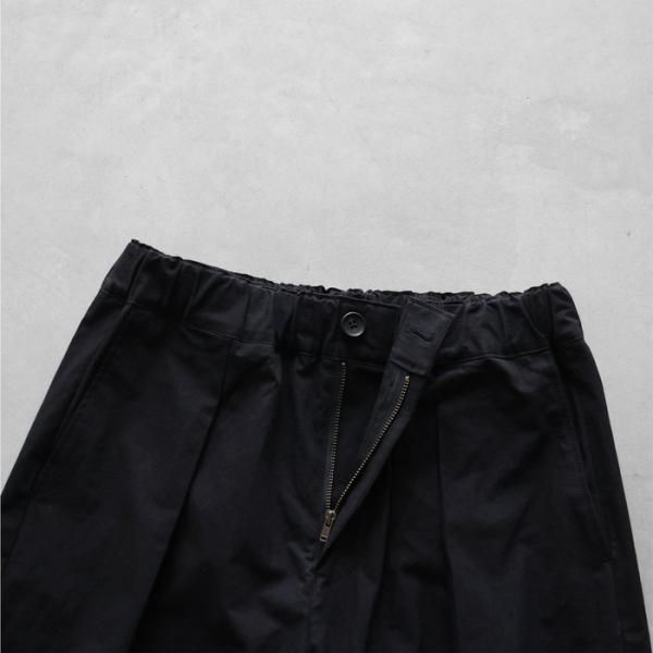 huis 512-H08-09BLKバフクロス セミワイドパンツ ブラック HUIS.】512 バフクロスセミワイドパンツ（ブラック）【ユニ