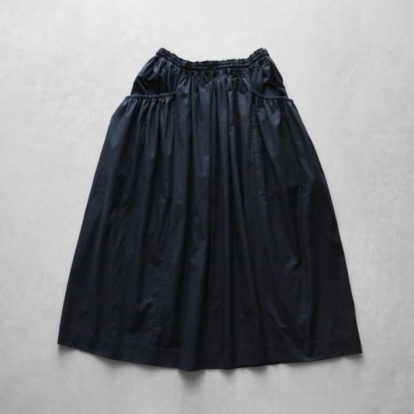 HUIS.】 U405オーガニックコットンビエラポケットギャザーロング