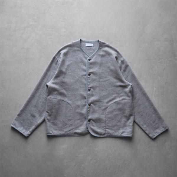 希少 HUIS. 313 ヤクウール綾ネル パイピング ブルゾン HUIS.】313 ヤクウール綾ネルパイピングブルゾン（ライトグレー