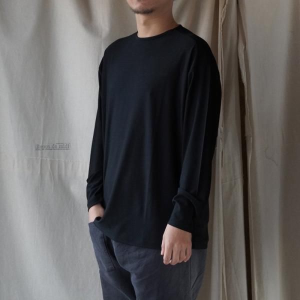 新見本工場 ひつじTシャツロングスリーブ(長袖) 黒 新見本工場】ひつじTシャツ ロングスリーブ