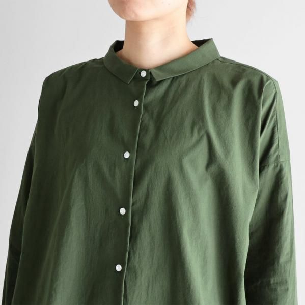 HUIS.】U102 コードレーンワイドブラウス（エバーグリーン）【レディス】