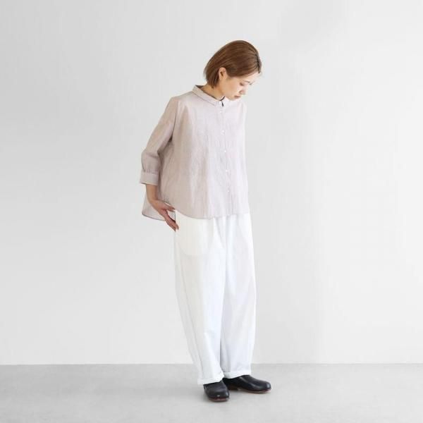 huis 遠州織物 コードレーンワイドブラウスu.108 HUIS.】U108 8分袖