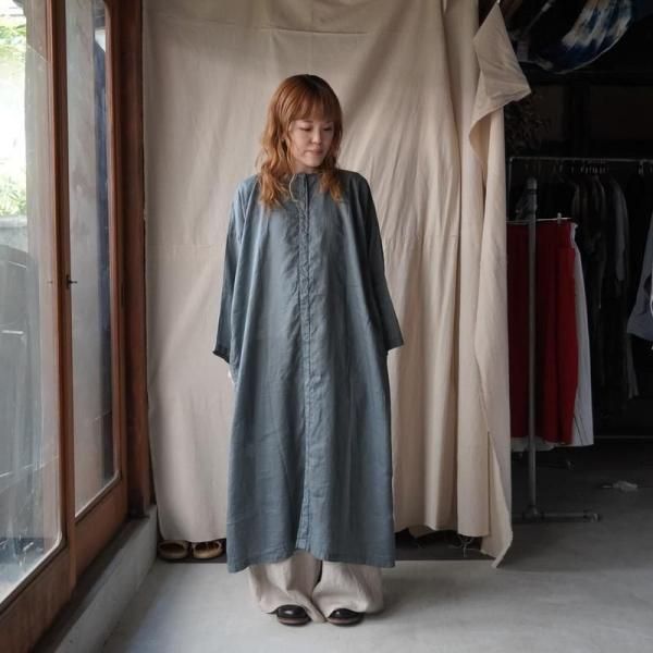 MITTAN】OP-13DC ラミーシルクワンピース(草木濃染) / 藍×鬱金×墨 MITTAN】OP-13DC ラミーシルクワンピース(草木濃染) / 藍×鬱金×墨