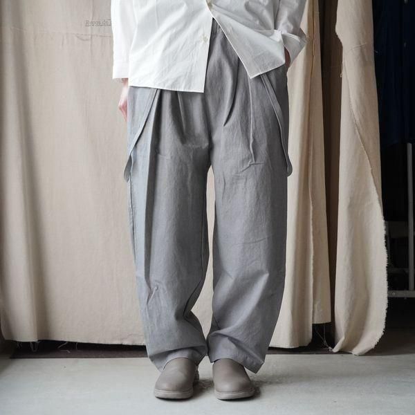 再お値下げ❗️美品　セルリ　グレー サロペットワイドパンツ Original】mii 綿麻ワークヴィンテージクロスサロペットパンツ