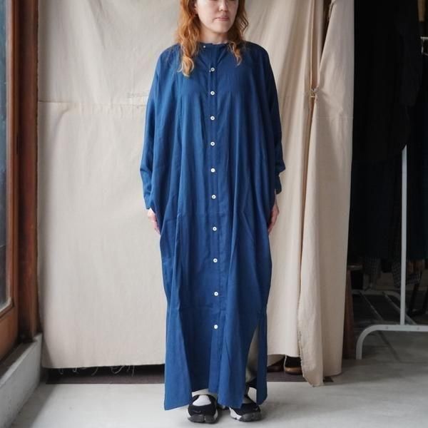❤️美品❤️ インゲボルグ 青白ストライプ 長袖マキシワンピース セール】＜sakishimatokyo premium＞ピンタック入り ストライプ