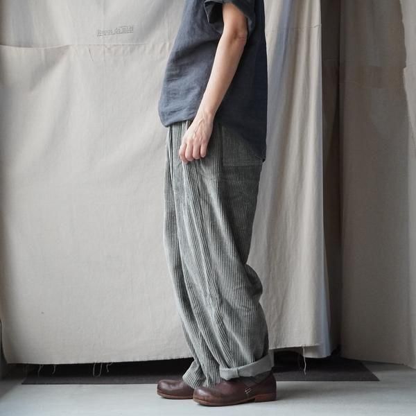 Original】mii コーデュロイパンツ（ スレートグレー / オートミール