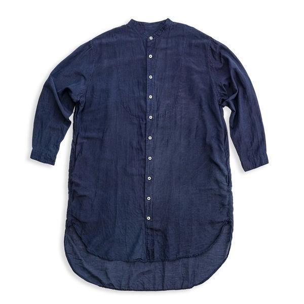 宝島染工】切替BIGシャツシルクコットン DARK INDIGO【ユニ