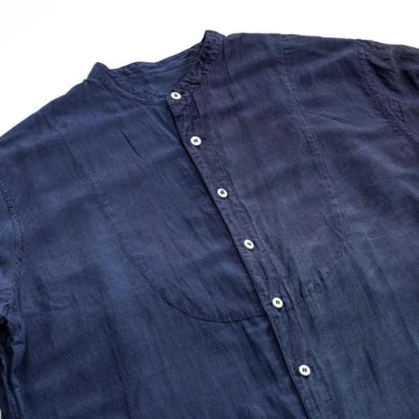 宝島染工 切替BIGシャツリネン 藍染 宝島染工/切替BIGシャツ/リネン