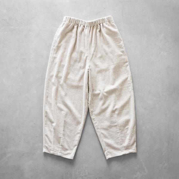★【HUIS.】506L綿麻コーデュロイバルーンパンツロング(太畝・きなり)【ユニセックス】▽
