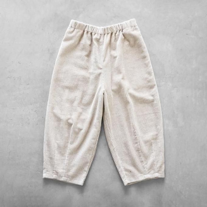 ★【HUIS.】506 綿麻コーデュロイバルーンパンツ(太畝・きなり)【ユニセックス】▽