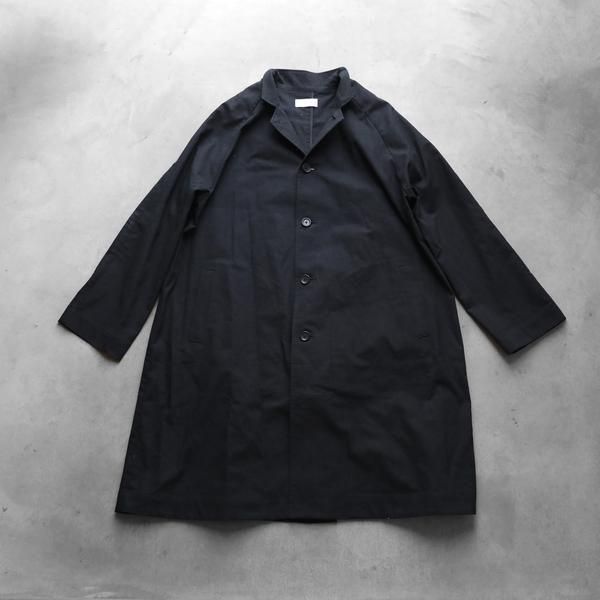 ★【HUIS.】306 やわらかシーチングコットンアトリエコート(ブラック)【ユニセックス】▽