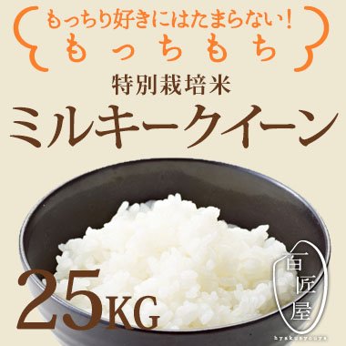 特別栽培米】減農薬減化学肥料ミルキー クイーン25KG - 百匠屋