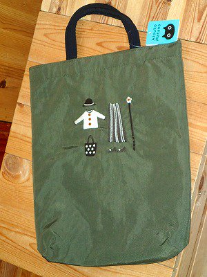 またのあつこ マタノアツコ バッグ 日本製 サブバッグ 手提げバッグ トートバッグ らむりーず　刺繍バッグ クローゼット （カーキ） -  アップルハウスカラーミー店