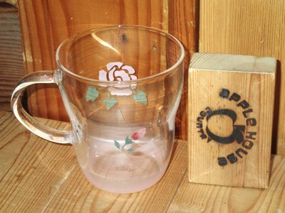 マニー 耐熱 ガラス マグ ・ コロネS (ローズ) マグカップ 日本製