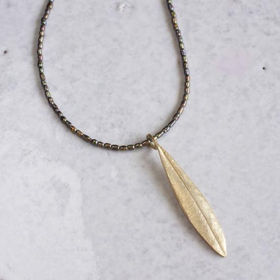 Olive leaf necklace