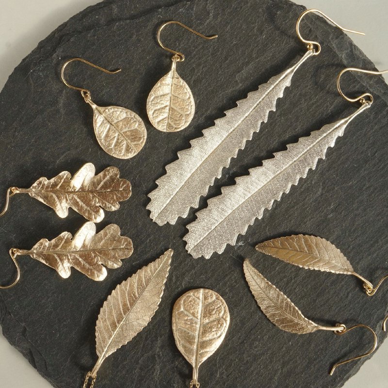 Banksia leaf earrings