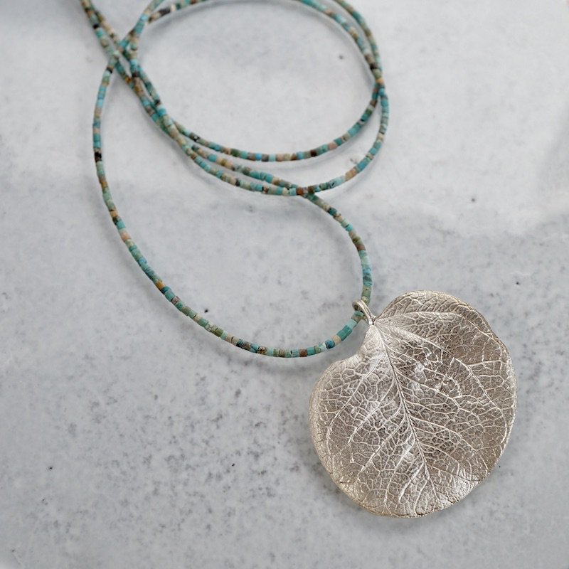 Eucalyptus leaf necklace 