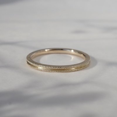 K18 Double milgrain ring