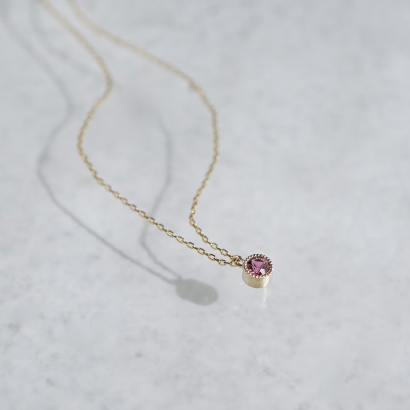 Pink tourmaline birthstone necklace