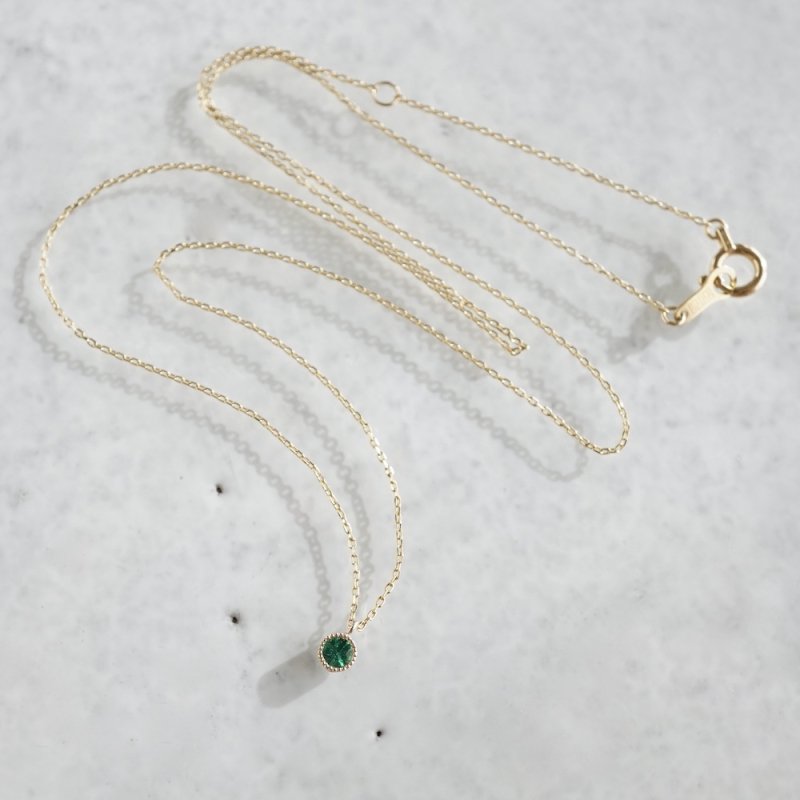 Emerald birthstone necklace