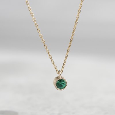 Emerald birthstone necklace