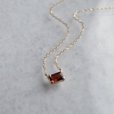 Garnet baguette necklace