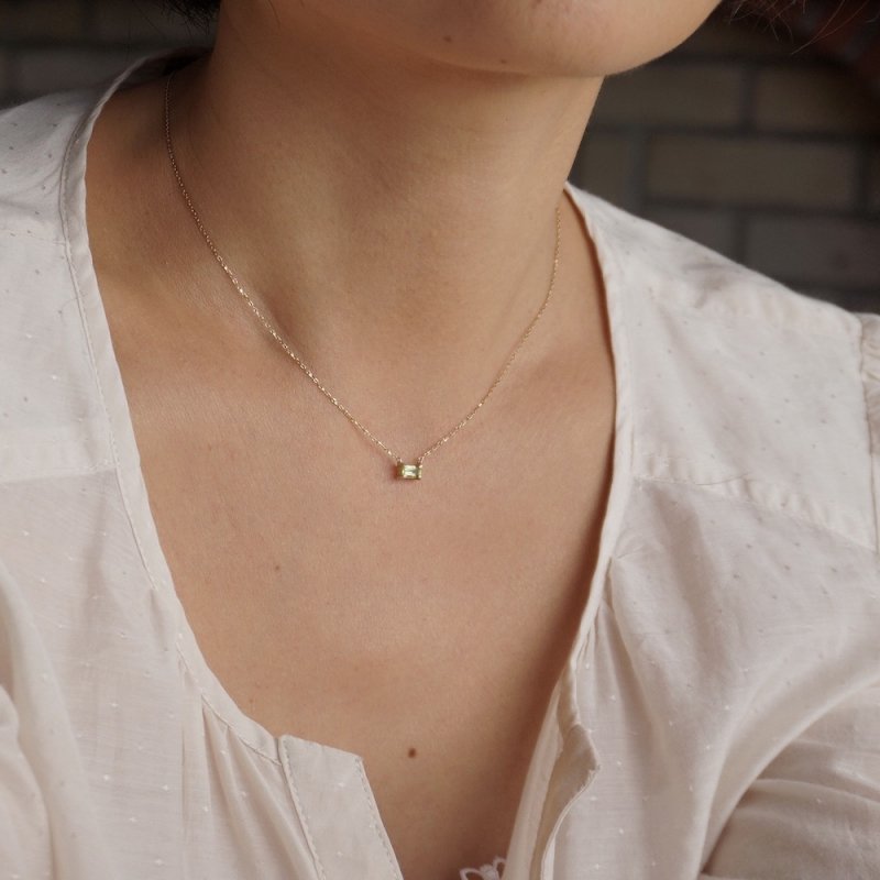 Peridot baguette necklace