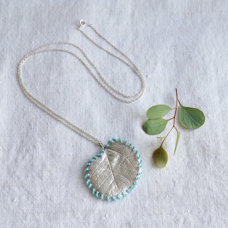 Eucalyptus stitched necklace 