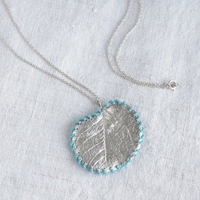 Eucalyptus stitched necklace 