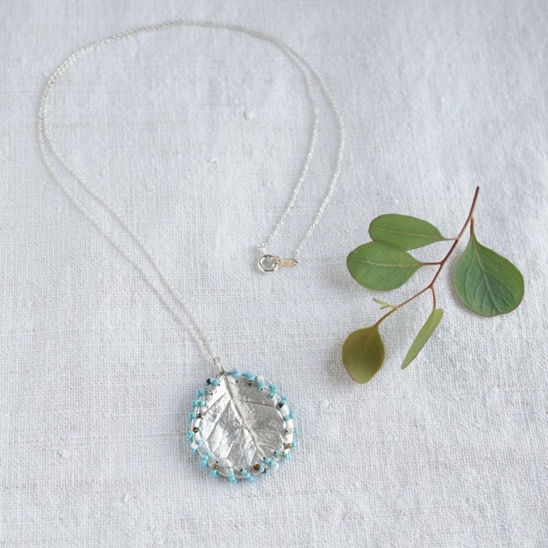 Feijoa stitched necklace