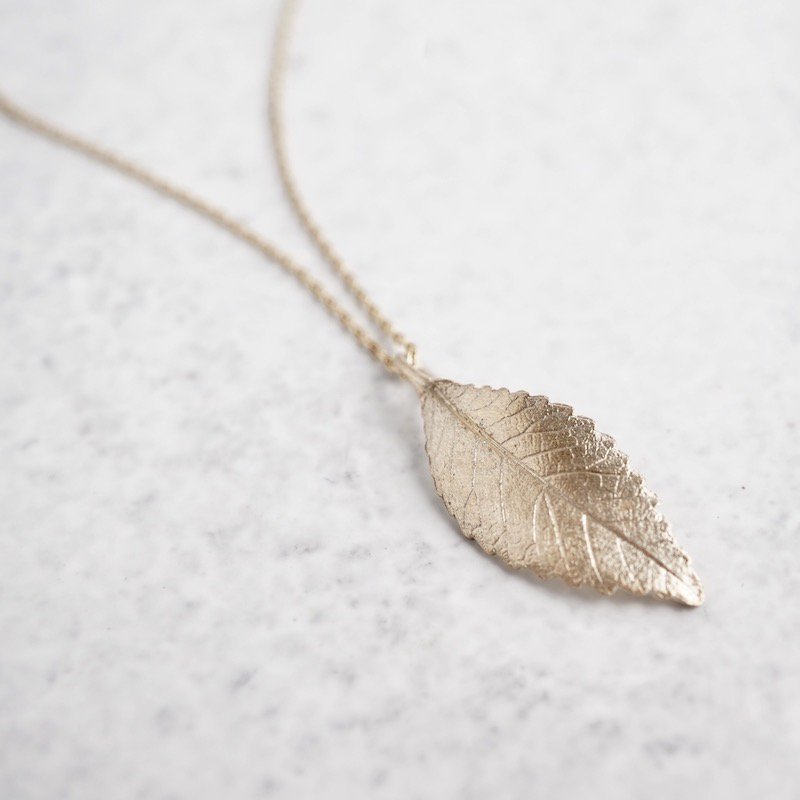Elm leaf necklace