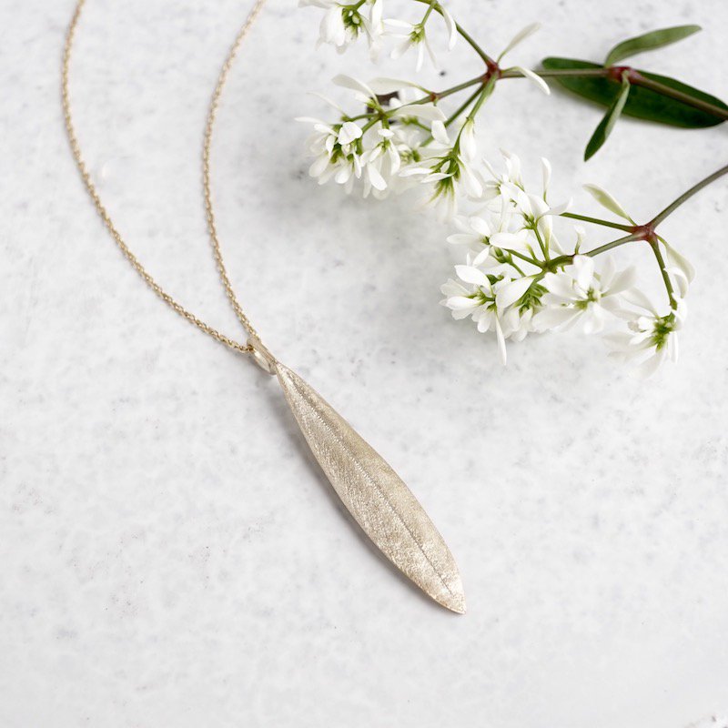 Olive leaf necklace