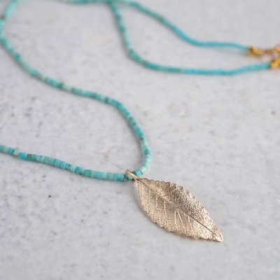 Elm leaf necklace