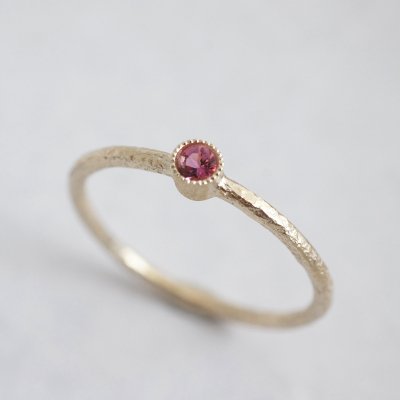 Pink tourmaline birthstone ring