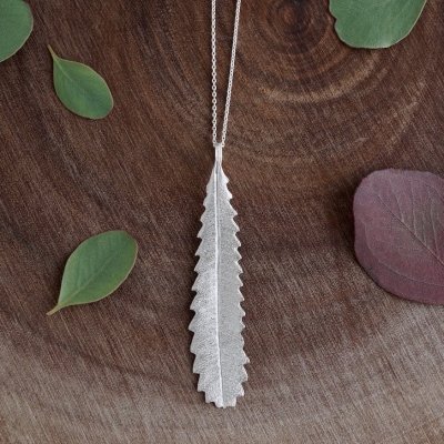 Banksia leaf necklace
