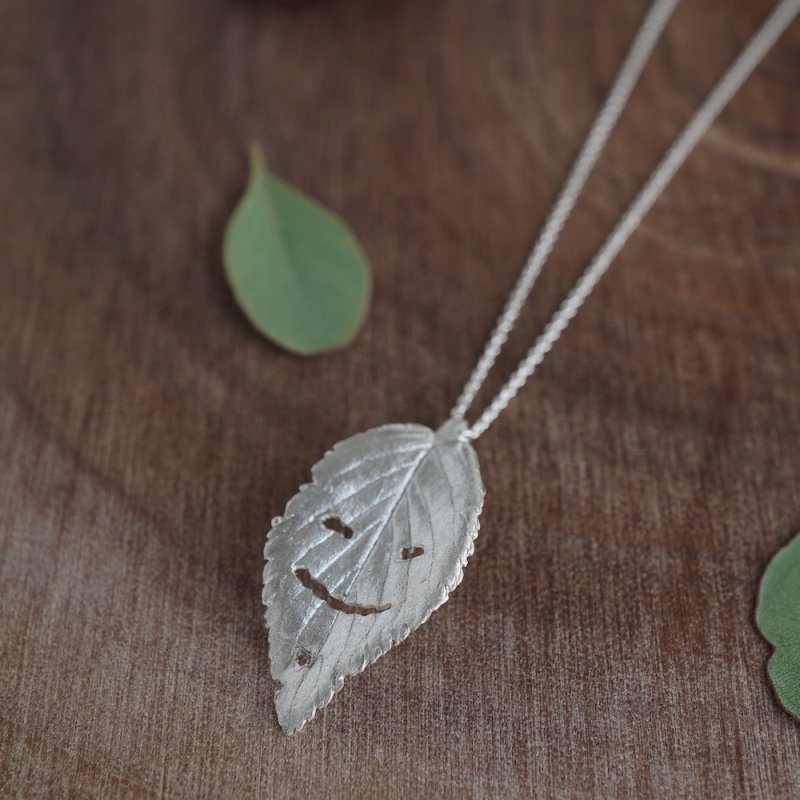 Cherry leaf necklace