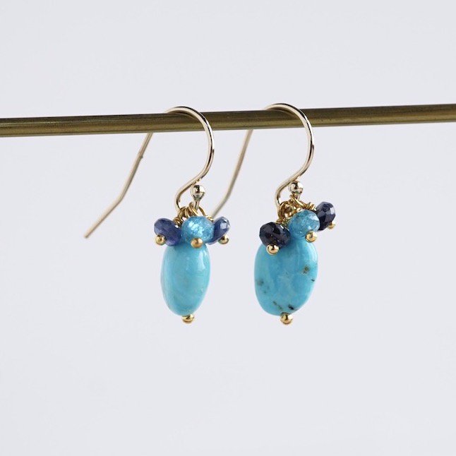 Turquoise & sapphire earrings 