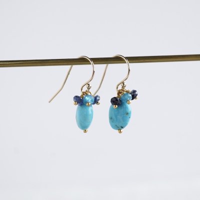 Turquoise & sapphire earrings 