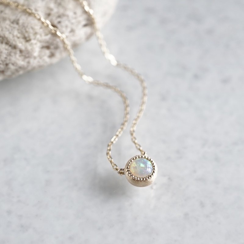 Opal birthstone necklace 4mm 