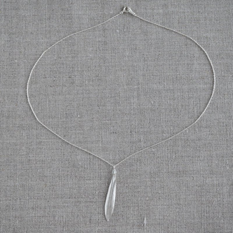 Olive leaf stone necklace